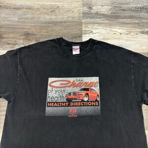 Vintage Y2K Murina‎ Dodge Take Charge Charger Black Mens XL Graphic Car T-shirt